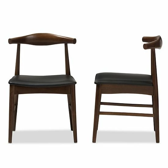Baxton Studio Mid-Century Walnut Dining Chair 2-piece Set 3 Baxton Studio Mid-Century Walnut Dining Chair 2-piece Set - Image 3