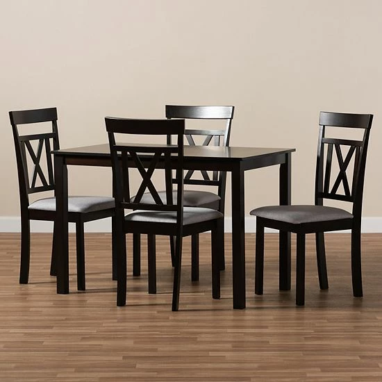 Baxton Studio Rosie Dining Table & Chair 5-piece Set 3 Baxton Studio Rosie Dining Table & Chair 5-piece Set - Image 3
