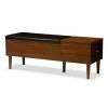 Baxton Studio Merrick Mid-Century Modern Entryway Bench With Shoe Rack