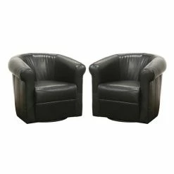 Baxton Studio 2-Piece Julian Faux-Leather Club Chair Set