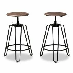 Baxton Studio Veera Bar Stool 2-piece Set