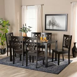 Baxton Studio Luisa Dining 7-Piece Set Dark Brown Walnut -Baxton Studio Sales unnamed file 7958