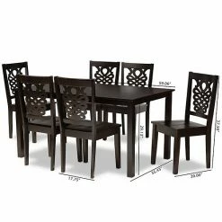 Baxton Studio Luisa Dining 7-Piece Set Dark Brown Walnut -Baxton Studio Sales unnamed file 7959