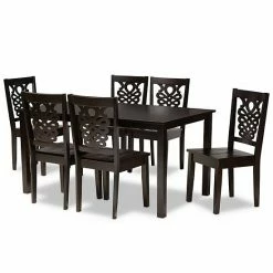 Baxton Studio Luisa Dining 7-Piece Set Dark Brown Walnut -Baxton Studio Sales unnamed file 7960
