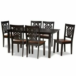 Baxton Studio Luisa Dining 7-Piece Set Dark Brown Walnut -Baxton Studio Sales unnamed file 7961