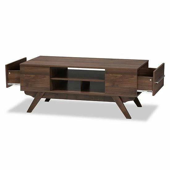 Baxton Studio Mid-Century Coffee Table Medium Brown 2 Baxton Studio Mid-Century Coffee Table Medium Brown - Image 2