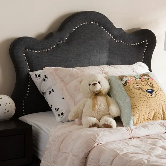Baxton Studio Avery Upholstered Headboard Dark Gray 2 Baxton Studio Avery Upholstered Headboard Dark Gray - Image 2