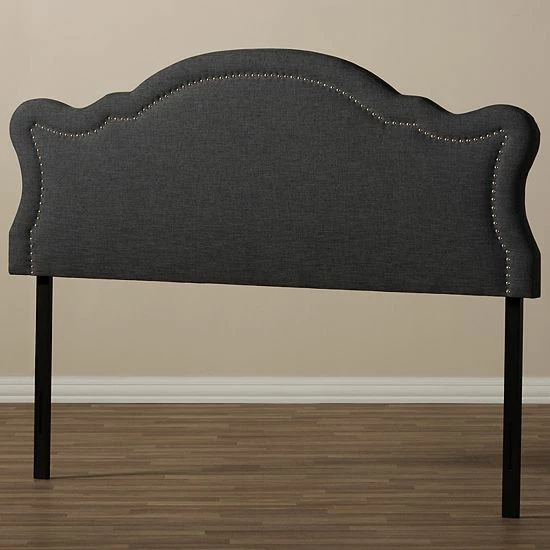 Baxton Studio Avery Upholstered Headboard Dark Gray 5 Baxton Studio Avery Upholstered Headboard Dark Gray - Image 5