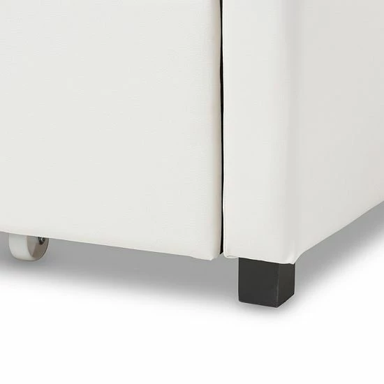 Baxton Studio Vera Faux=Leather Upholstered Curved Twin Daybed & Trundle 5 Baxton Studio Vera Faux=Leather Upholstered Curved Twin Daybed & Trundle - Image 5