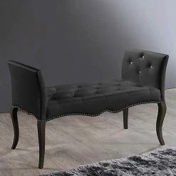Baxton Studio Kristy Classic Bench Black -Baxton Studio Sales unnamed file 8043
