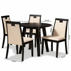Baxton Studio Ryan Beige 5-Piece Dining Set -Baxton Studio Sales unnamed file 8054