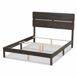 Baxton Studio Anthony Bed Dark Grayish Oak