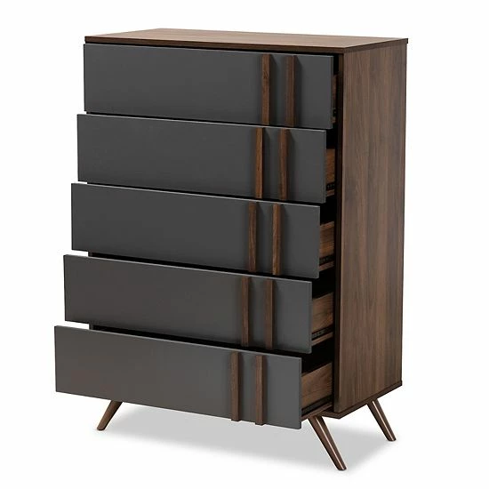 Baxton Studio Naoki 5-Drawer Dresser 3 Baxton Studio Naoki 5-Drawer Dresser - Image 3