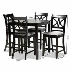 Baxton Studio Chandler Pub Dining Table 5-piece Set Sand Espresso 14 Baxton Studio Chandler Pub Dining Table 5-piece Set Sand Espresso -Baxton Studio Sales unnamed file 8082