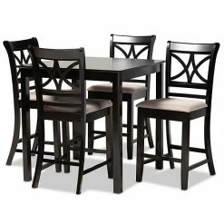 Baxton Studio Chandler Pub Dining Table 5-piece Set Sand Espresso 15 Baxton Studio Chandler Pub Dining Table 5-piece Set Sand Espresso -Baxton Studio Sales unnamed file 8083