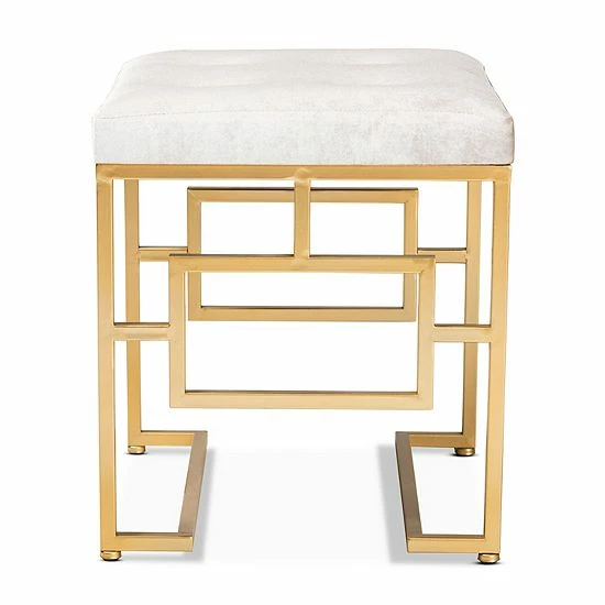 Baxton Studio Cecile Tufted Ottoman 5 Baxton Studio Cecile Tufted Ottoman - Image 5