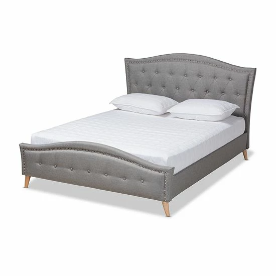 Baxton Studio Felisa Queen Bed Light Gray 1 Baxton Studio Felisa Queen Bed Light Gray