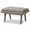 Baxton Studio Mid-Century Ottoman Gray