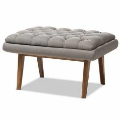 Baxton Studio Mid-Century Ottoman Gray