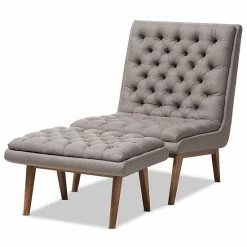 Baxton Studio Mid-Century Chair & Ottoman Set Gray 5 Baxton Studio Mid-Century Chair & Ottoman Set Gray -Baxton Studio Sales unnamed file 8156
