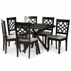 Baxton Studio Elena Dining Table & Chair 7-piece Set