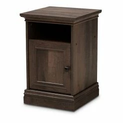 Baxton Studio Nolan 1-Shelf Nightstand Table