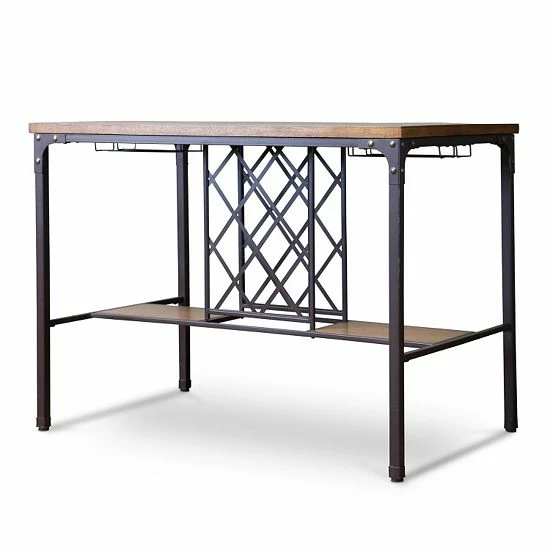 Baxton Studio Vintner Pub Table & Stool 5-piece Set 2 Baxton Studio Vintner Pub Table & Stool 5-piece Set - Image 2