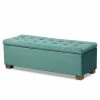 Baxton Studio Roanoke Ottoman Pastel Blue