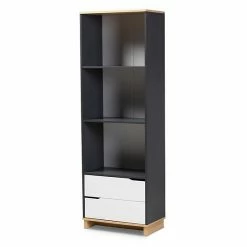 Baxton Studio Reed 3-Shelf Bookcase