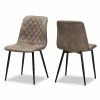 Baxton Studio Brown Mid-Century Dining Chair 2-piece Set