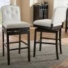 Baxton Studio Ginaro Faux-Leather Swivel Bar Stool 2-piece Set Dark Brown