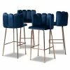 Baxton Studio Kaelin Bar Stool 4-piece Set Gray Rose Gold