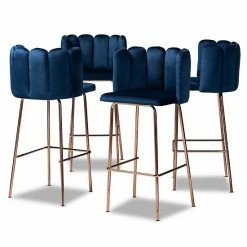 Baxton Studio Kaelin Bar Stool 4-piece Set Gray Rose Gold -Baxton Studio Sales unnamed file 8273