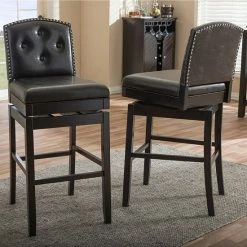 Baxton Studio Ginaro Faux-Leather Swivel Bar Stool 2-piece Set Dark Brown 8 Baxton Studio Ginaro Faux-Leather Swivel Bar Stool 2-piece Set Dark Brown -Baxton Studio Sales unnamed file 829