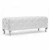 Baxton Studio Stella Crystal Tufted Bench White