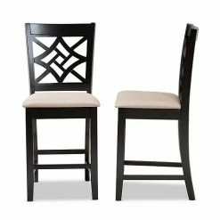 Baxton Studio Nicolette Counter Stool 2-piece Set Gray Walnut Brown -Baxton Studio Sales unnamed file 8299
