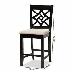 Baxton Studio Nicolette Counter Stool 2-piece Set Gray Walnut Brown -Baxton Studio Sales unnamed file 8303