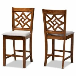 Baxton Studio Nicolette Counter Stool 2-piece Set Gray Walnut Brown -Baxton Studio Sales unnamed file 8304