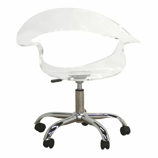 Baxton Studio Elia Acrylic Swivel Chair 1 Baxton Studio Elia Acrylic Swivel Chair