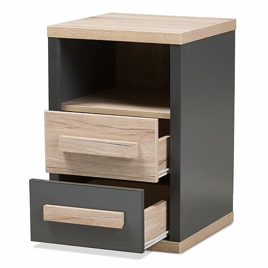 Baxton Studio Modern Two-Tone 2-Drawer Nightstand Baxton Studio Modern Two-Tone 2-Drawer Nightstand -Baxton Studio Sales unnamed file 8324