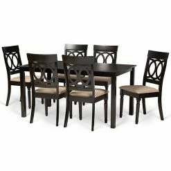 Baxton Studio Lucie Dining Table & Chair 7-piece Set