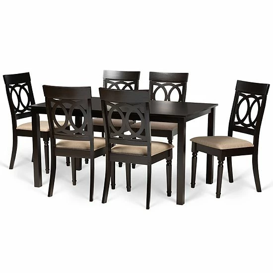 Baxton Studio Lucie Dining Table & Chair 7-piece Set 1 Baxton Studio Lucie Dining Table & Chair 7-piece Set