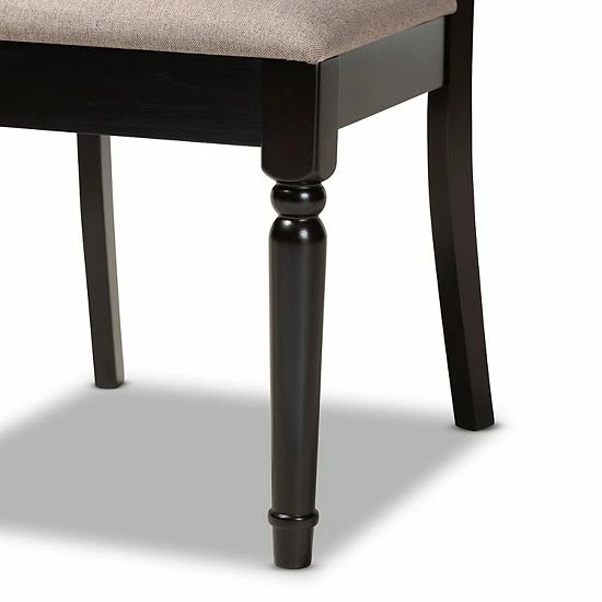 Baxton Studio Lucie Dining Table & Chair 7-piece Set 5 Baxton Studio Lucie Dining Table & Chair 7-piece Set - Image 5