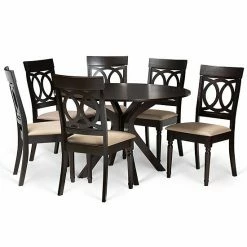 Baxton Studio Jessie Dining Table & Chair 7-piece Set