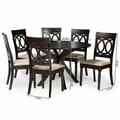 Baxton Studio Jessie Dining Table & Chair 7-piece Set -Baxton Studio Sales unnamed file 8341