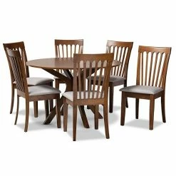 Baxton Studio Lore Dining Table & Chair 7-piece Set
