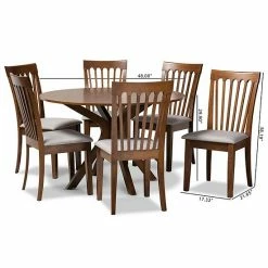 Baxton Studio Lore Dining Table & Chair 7-piece Set -Baxton Studio Sales unnamed file 8372
