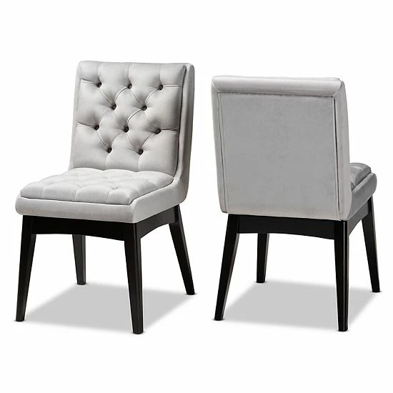 Baxton Studio Makar Dining Chair 2-piece Set Light Gray 1 Baxton Studio Makar Dining Chair 2-piece Set Light Gray