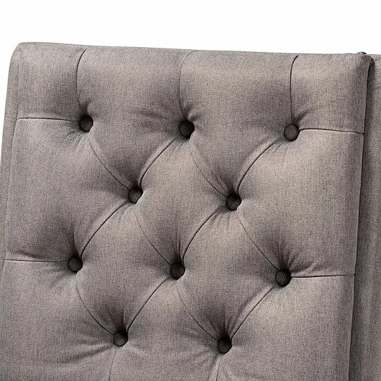 Baxton Studio Makar Dining Chair 2-piece Set Light Gray 5 Baxton Studio Makar Dining Chair 2-piece Set Light Gray - Image 5