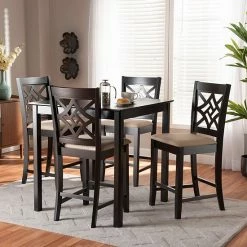 Baxton Studio Nicolette Pub 5-piece Set Gray Walnut Brown -Baxton Studio Sales unnamed file 8398